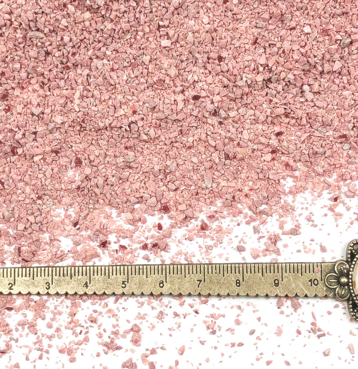 *CLOSEOUT*  Dusty Rose Howlite Sand (Dyed) from Zimbabwe, Medium Crush, Sand Size (2mm - 0.25mm) for Stone Inlay, Mineral Art, or Rings