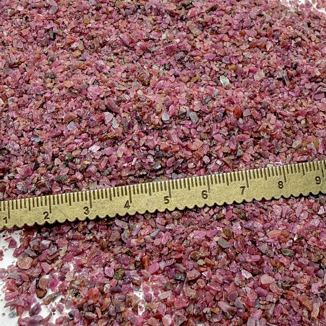 CLOSEOUT Crushed Ruby (Corundum), Medium Crush, Sand Size (2mm - 0.25mm) for Memorial Sand Jewelry, Orgone Pyramids, or Resin Art
