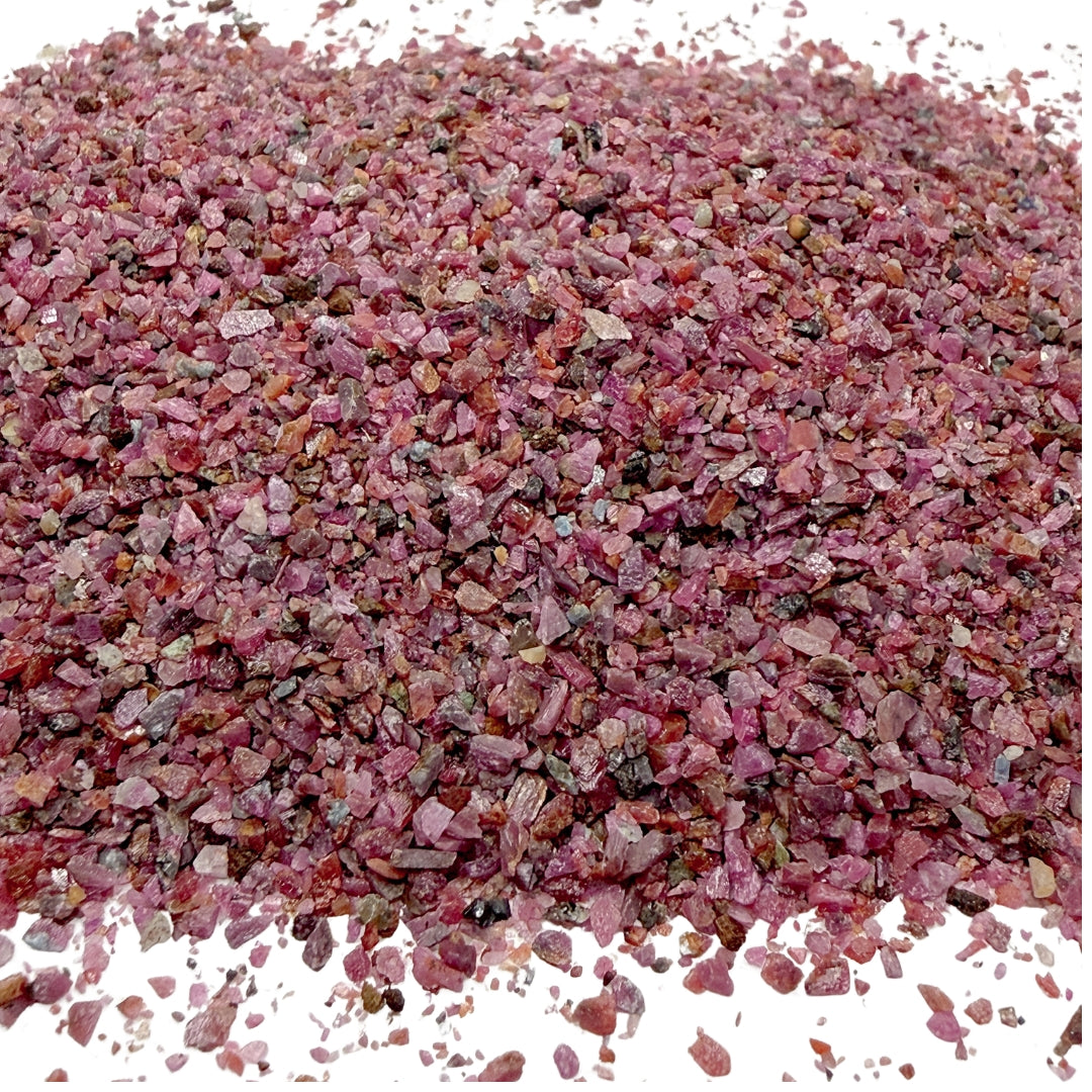 CLOSEOUT Crushed Ruby (Corundum), Medium Crush, Sand Size (2mm - 0.25mm) for Memorial Sand Jewelry, Orgone Pyramids, or Resin Art