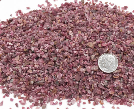 Crushed Ruby (Corundum) from India, Coarse Crush, Gravel Size, 4mm - 2mm
