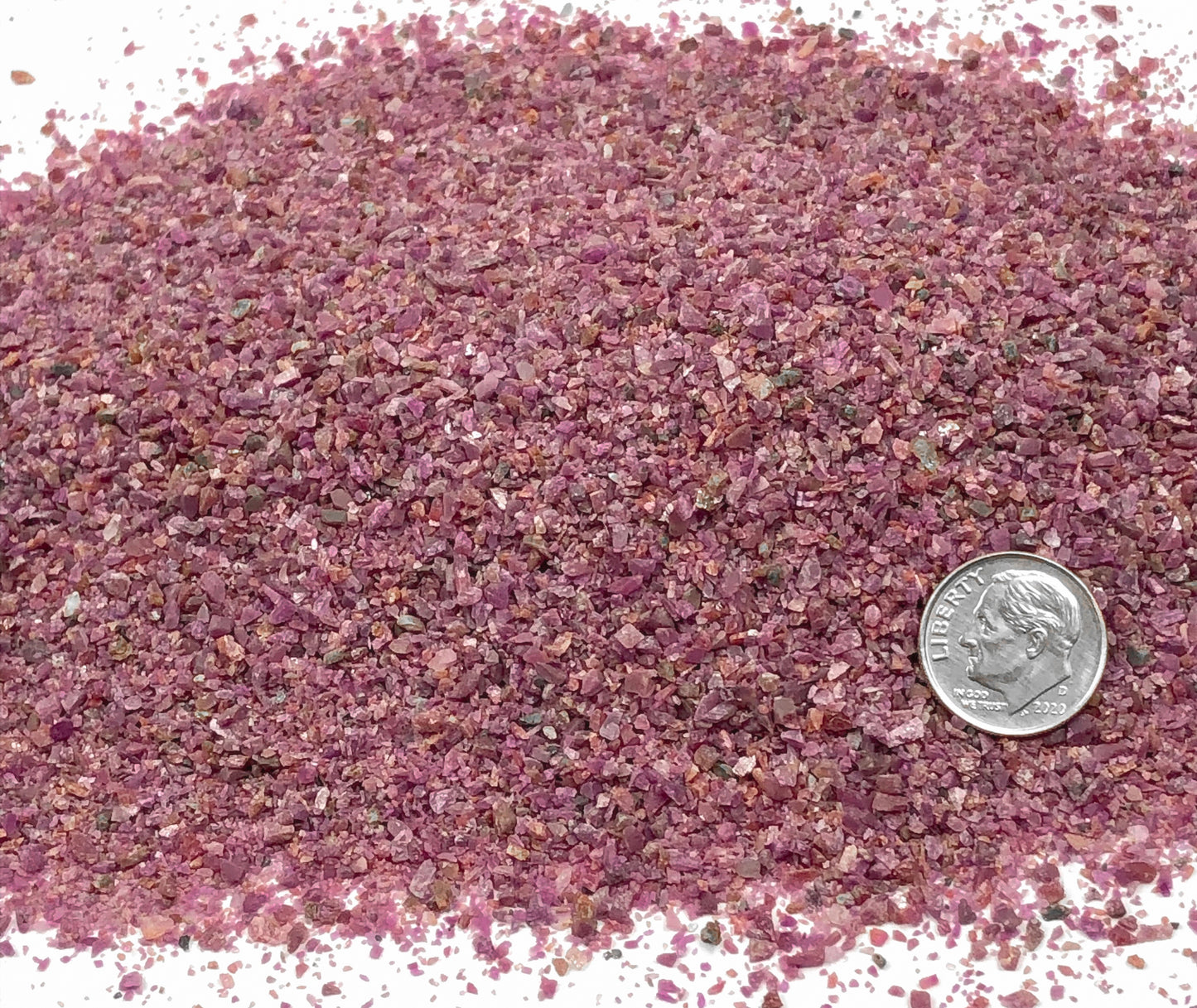 Crushed Ruby (Corundum) from India, Medium Crush, Sand Size, 2mm - 0.25mm