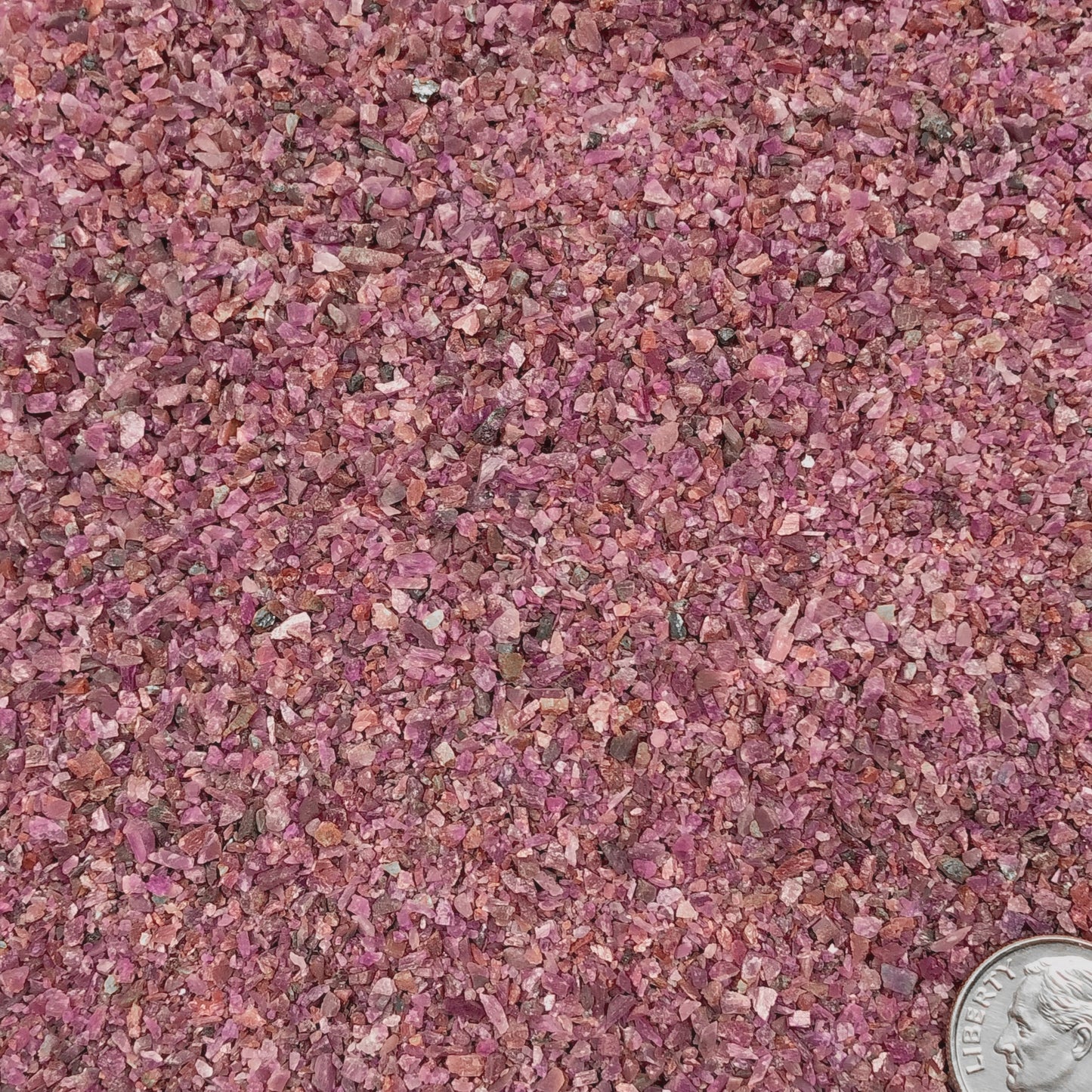 Crushed Ruby (Corundum) from India, Medium Crush, Sand Size, 2mm - 0.25mm