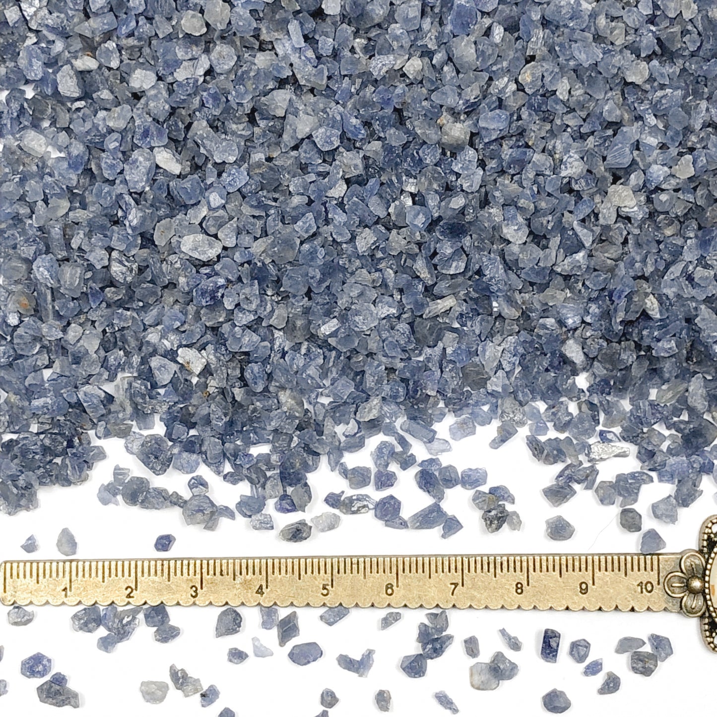 Crushed Blue Sapphire (Corundum) from Sri Lanka, Coarse Crush, Gravel Size, 4mm - 2mm