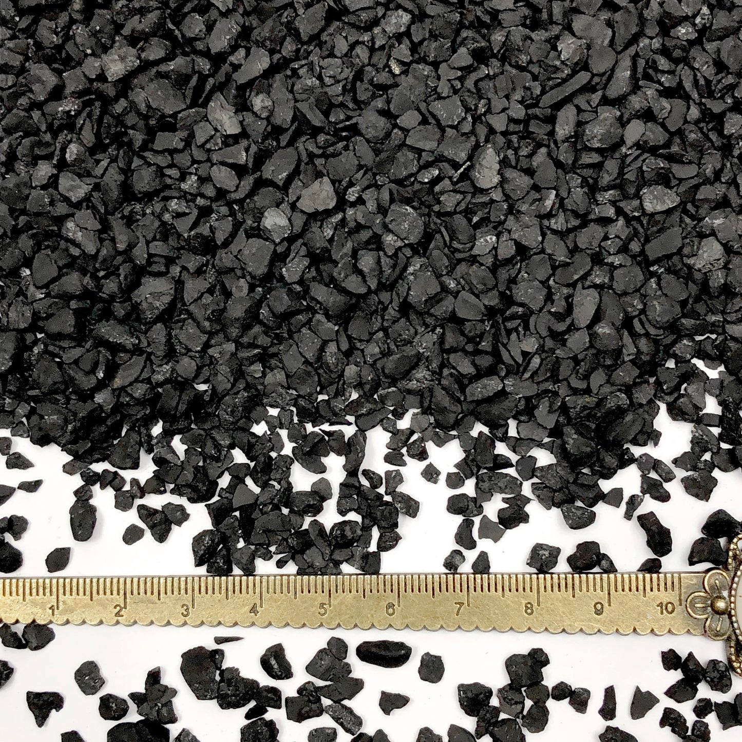 Crushed Black Shungite from Russia, Coarse Crush, Gravel Size, 4mm - 2mm
