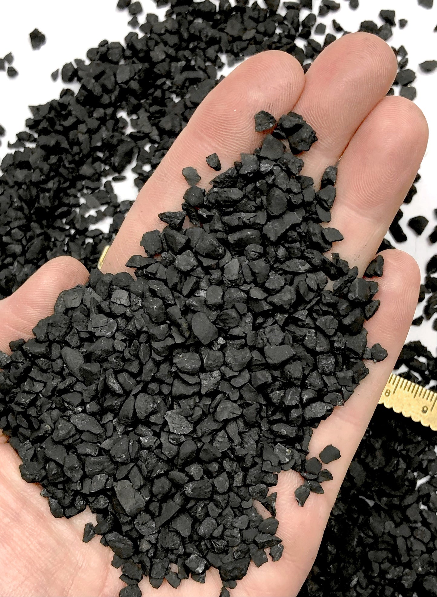 Crushed Black Shungite from Russia, Coarse Crush, Gravel Size, 4mm - 2mm