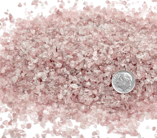 Crushed Strawberry Quartz (Natural) from Brazil, Coarse Crush, Gravel Size, 4mm - 2mm