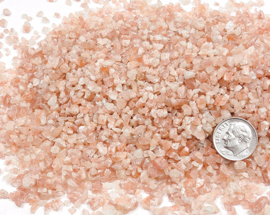 Crushed Peach Sunstone from India, Coarse Crush, Gravel Size, 4mm - 2mm