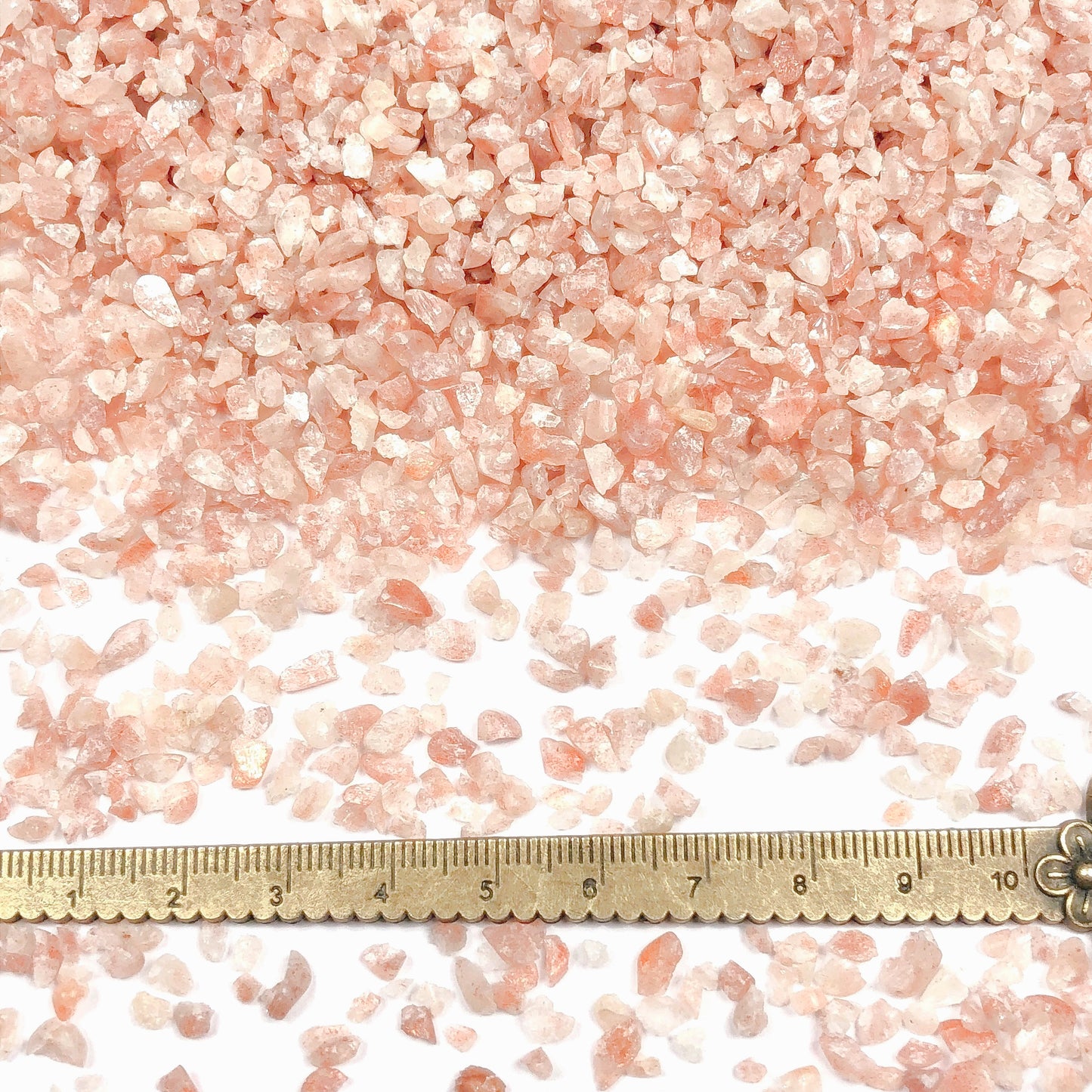 Crushed Peach Sunstone from India, Coarse Crush, Gravel Size, 4mm - 2mm