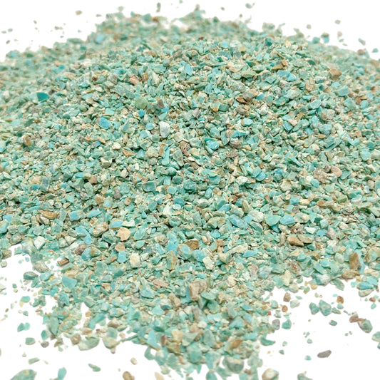 Crushed Stabilized Tyrone Turquoise Sand with Matrix from New Mexico, Medium Sand (0.25mm-2mm) for Woodworking and Ring Inlay, Resin Art, Memorial Jewelry