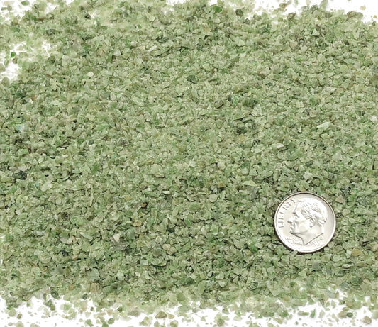Crushed Green Vesuvianite (California Jade) from California, Medium Crush, Sand Size, 2mm - 0.25mm