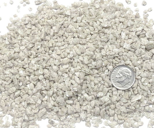 Crushed White/Cream Aventurine (Muscovite Mica) from Canada, Coarse Crush, Gravel Size, 4mm - 2mm