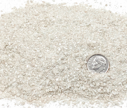 Crushed White/Cream Aventurine (Muscovite Mica) from Canada, Medium Crush, Sand Size, 2mm - 0.25mm
