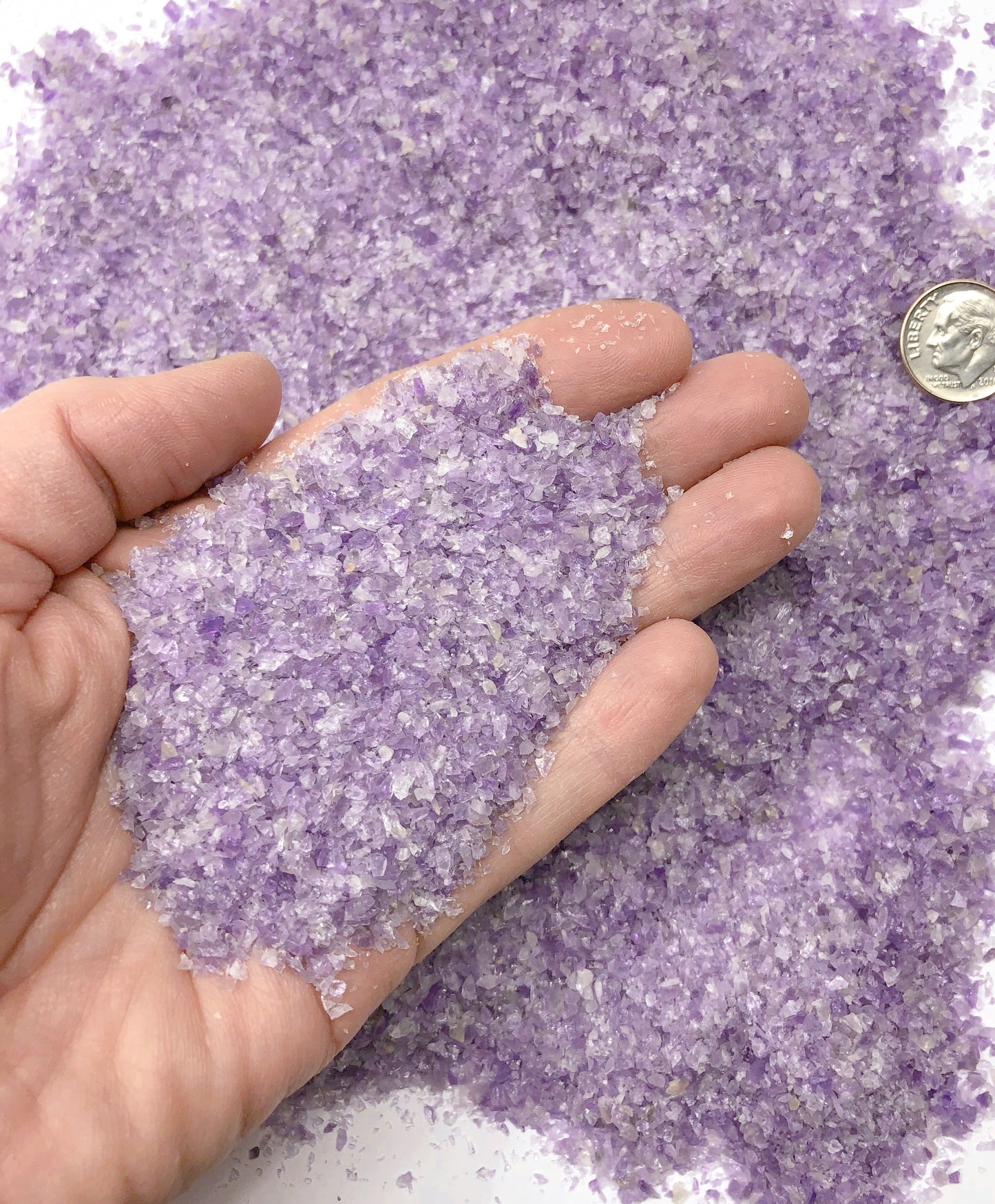 Crushed Purple Amethyst (Grade A) from Namibia, Medium Crush, Sand Size, 2mm - 0.25mm