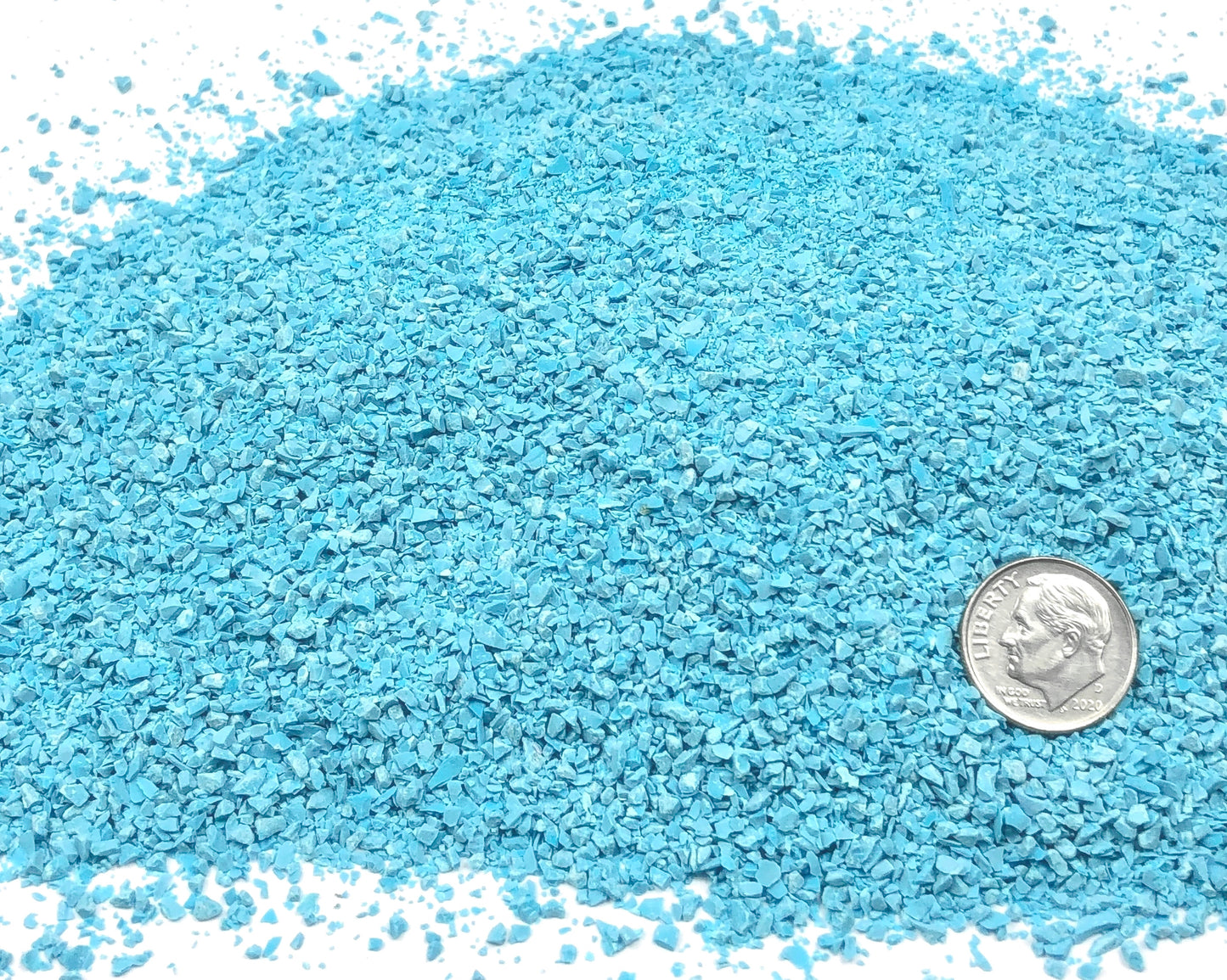 Crushed Blue Turquoise (Lab-Created), Medium Crush, Sand Size, 2mm - 0.25mm