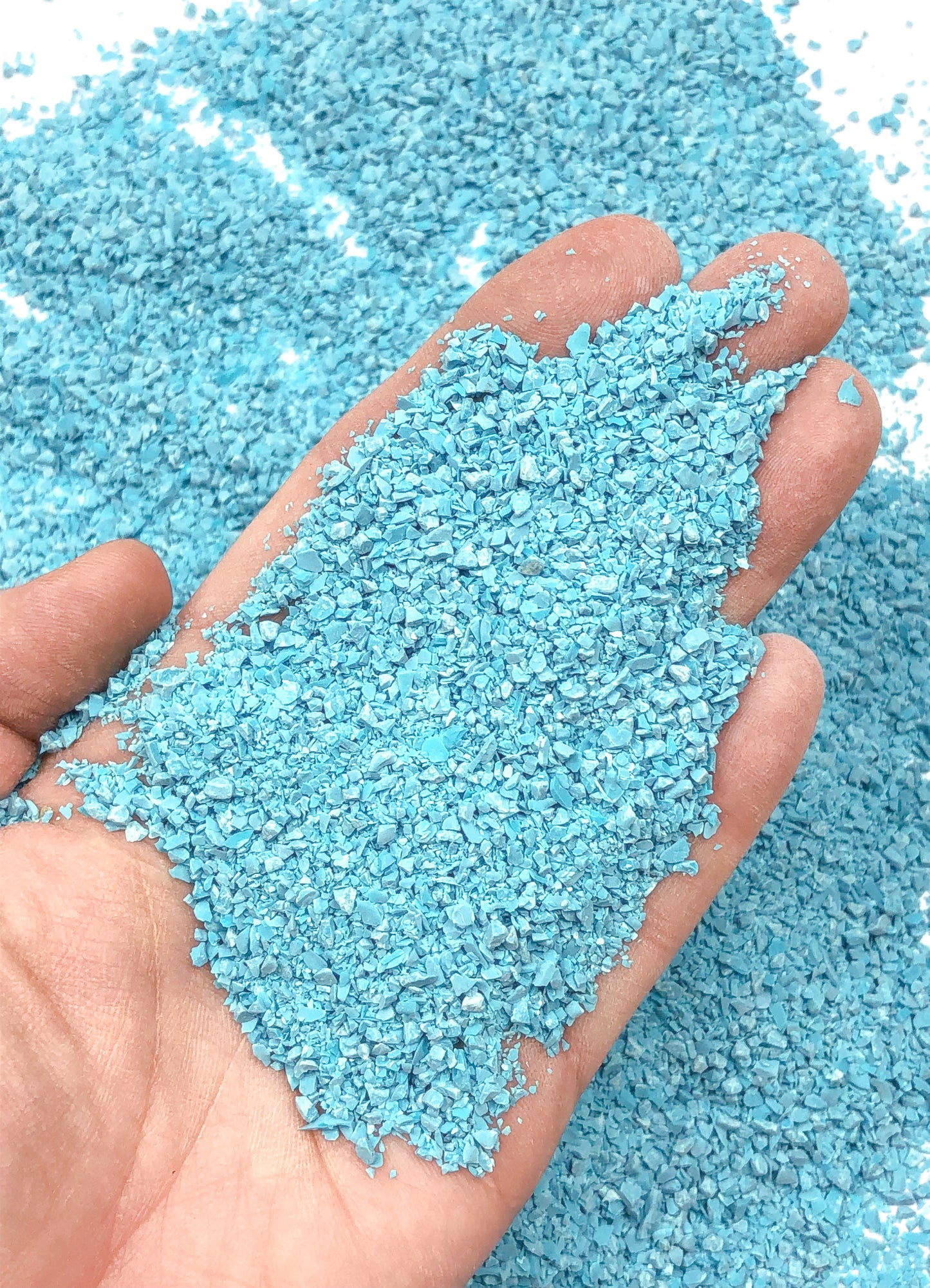 Crushed Blue Turquoise (Lab-Created), Medium Crush, Sand Size, 2mm - 0.25mm