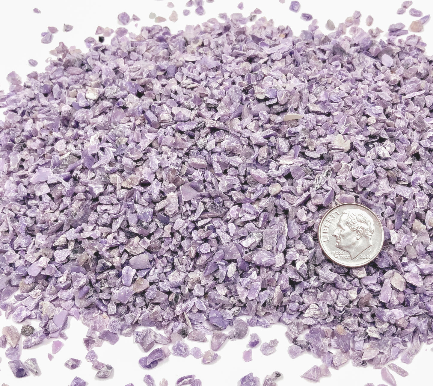 Crushed Violet-Lilac Charoite from Russia, Coarse Crush, Gravel Size, 4mm - 2mm