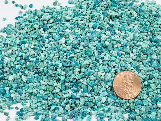Crushed Mixed Blue-Green Chrysocolla from Peru, Coarse Crush, Gravel Size, 4mm - 2mm