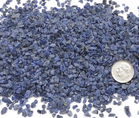 Crushed Denim-Blue Dumortierite from Mozambique, Coarse Crush, Gravel Size, 4mm - 2mm