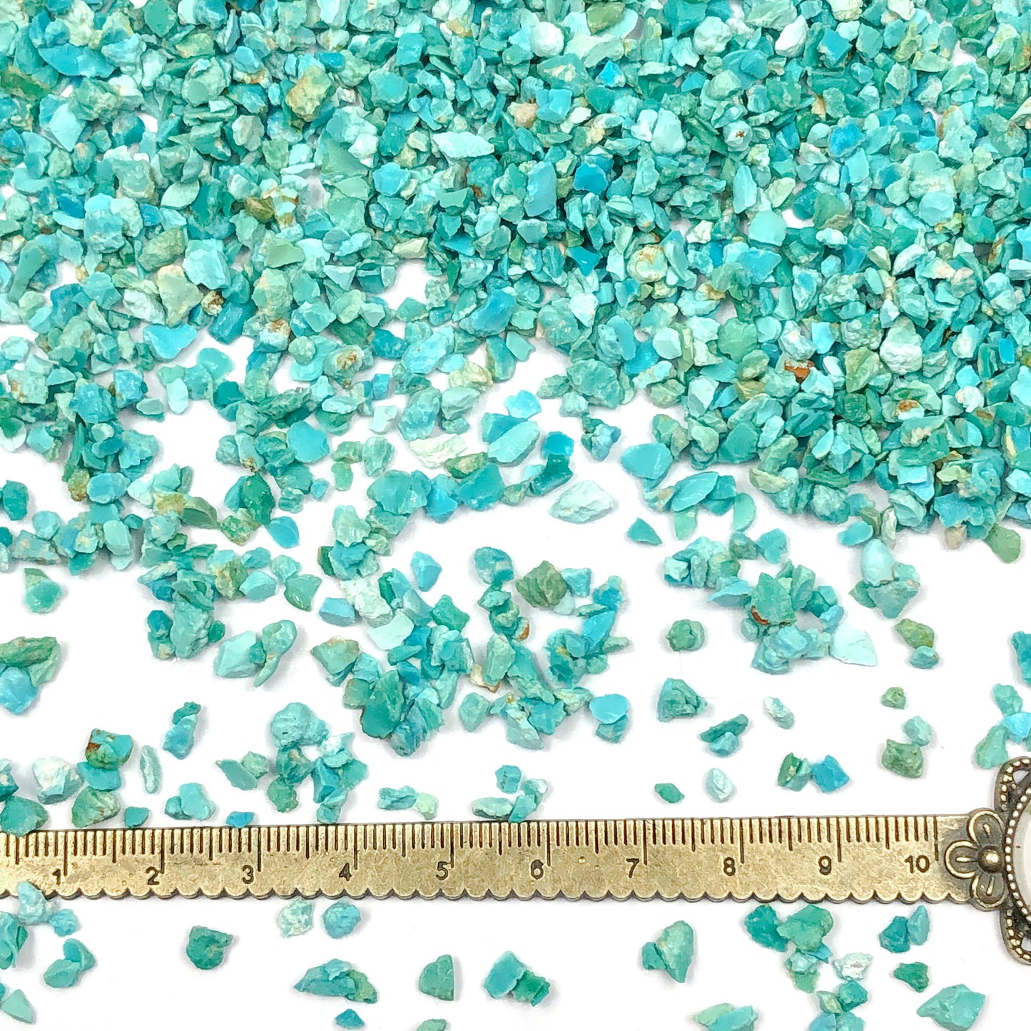 Crushed Blue-Green Fox Turquoise from Nevada, Coarse Crush, Gravel Size, 4mm - 2mm