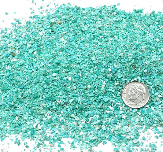 Crushed Blue-Green Fox Turquoise from Nevada, Medium Crush, Sand Size, 2mm - 0.25mm