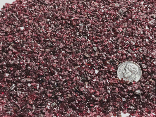 Crushed Deep Red Garnet from India, Coarse Crush, Gravel Size, 4mm - 2mm
