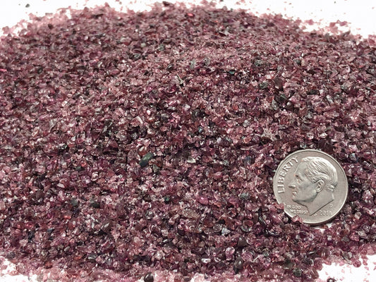 Crushed Deep Red Garnet from India, Medium Crush, Sand Size, 2mm - 0.25mm