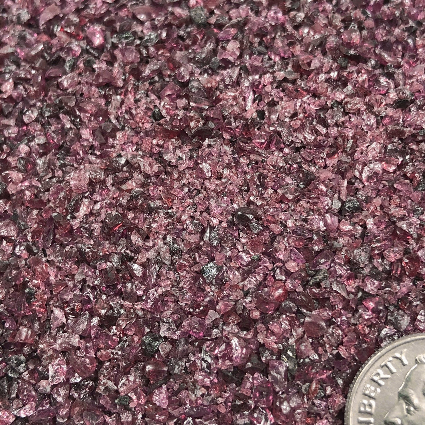 Crushed Deep Red Garnet from India, Medium Crush, Sand Size, 2mm - 0.25mm