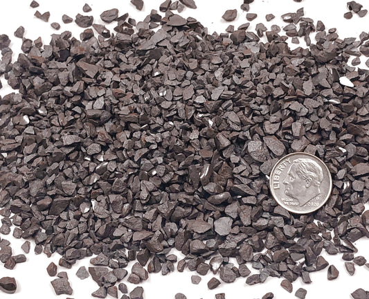 Crushed Metallic Dark-Gray Hematite from Brazil, Coarse Crush, Gravel Size, 4mm - 2mm