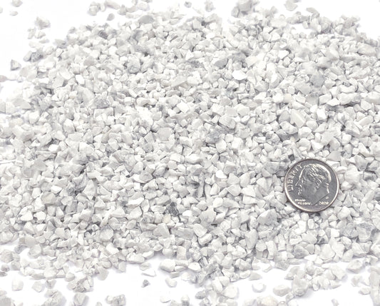 Crushed White Howlite from Zimbabwe, Coarse Crush, Gravel Size, 4mm - 2mm