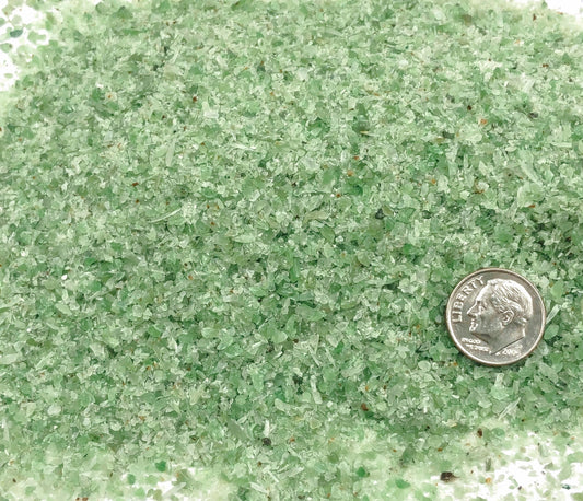 Crushed Green Nephrite Jade from China, Medium Crush, Sand Size, 2mm - 0.25mm