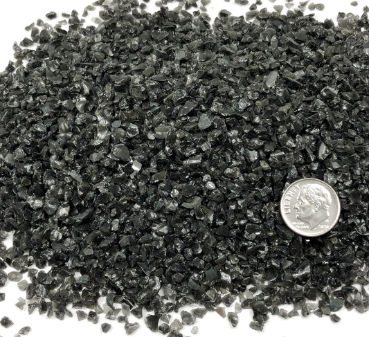 Crushed Black Obsidian from Mexico, Coarse Crush, Gravel Size, 4mm - 2mm