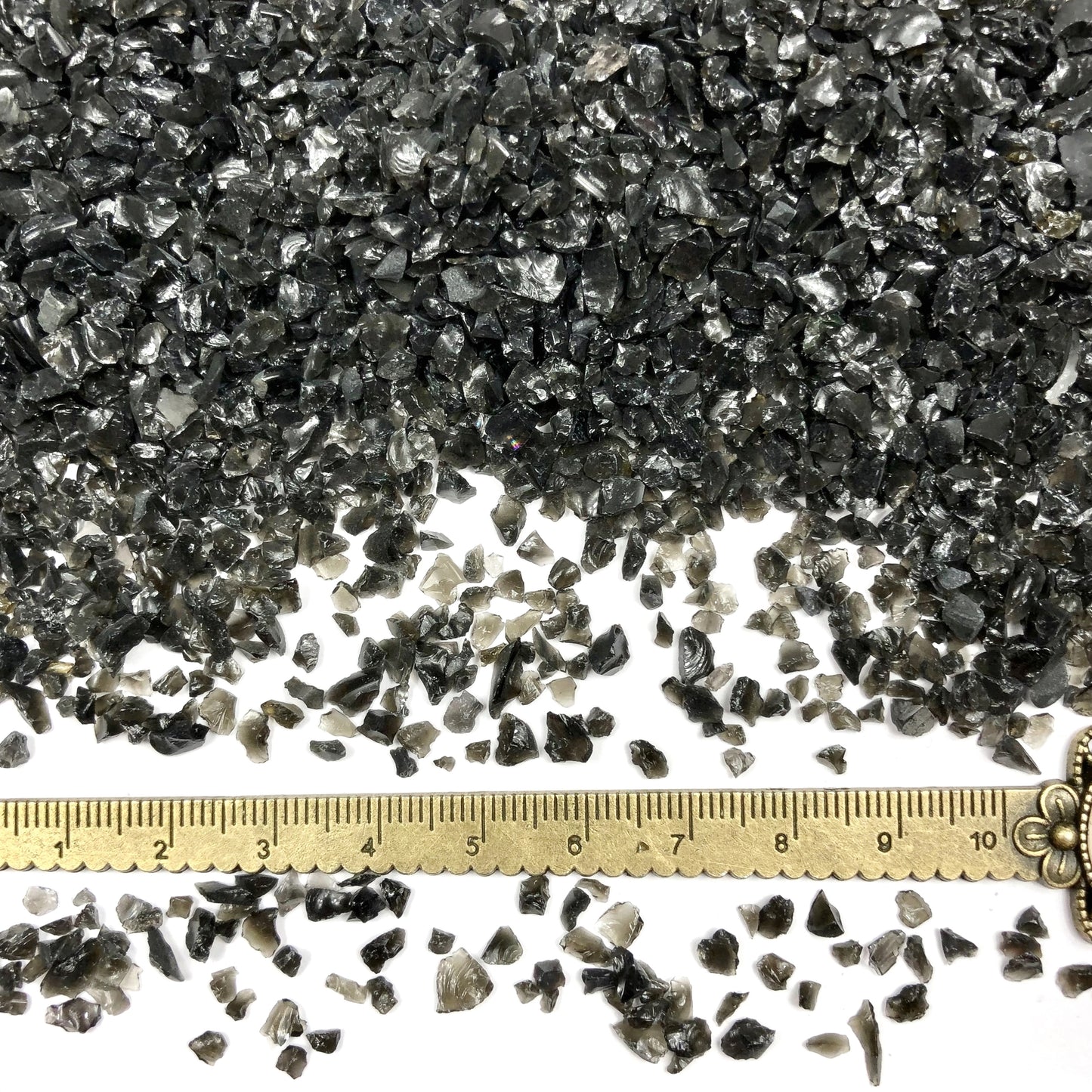 Crushed Black Obsidian from Mexico, Coarse Crush, Gravel Size, 4mm - 2mm