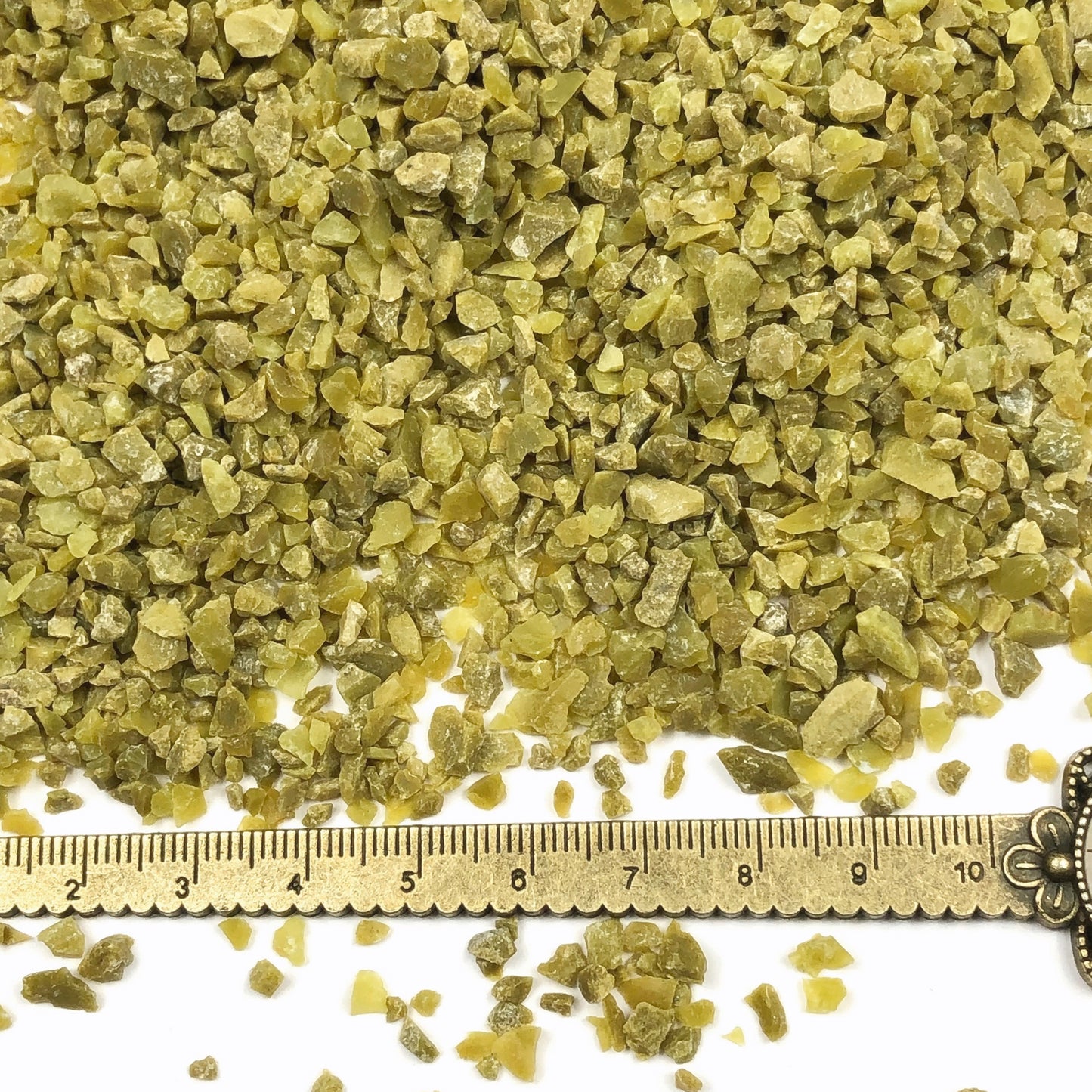 Crushed Olive-Green Opal from Madagascar, Coarse Crush, Gravel Size, 4mm - 2mm