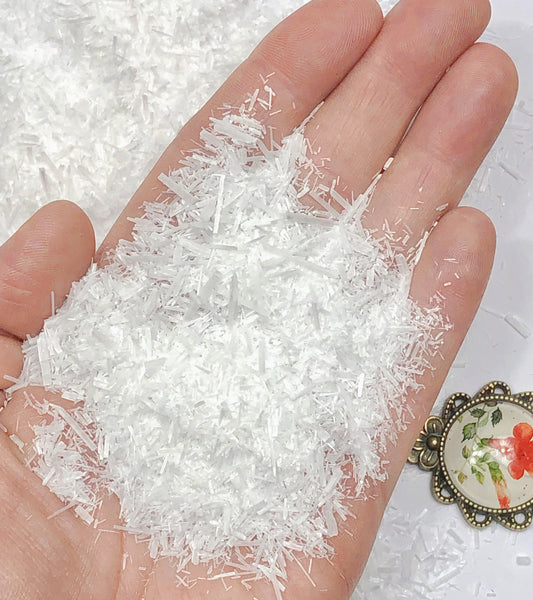 Crushed White Selenite (Gypsum) from Morocco, Medium Crush, Sand Size, 2mm - 0.25mm in Width, 1cm - 0.1cm in Length