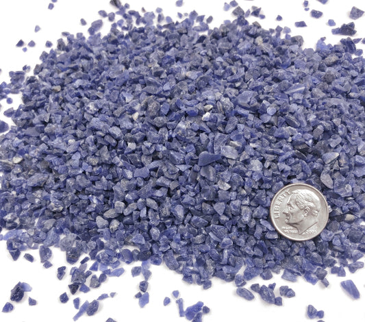 Crushed Royal Blue Sodalite (Grade A) from Brazil, Coarse Crush, Gravel Size, 4mm - 2mm