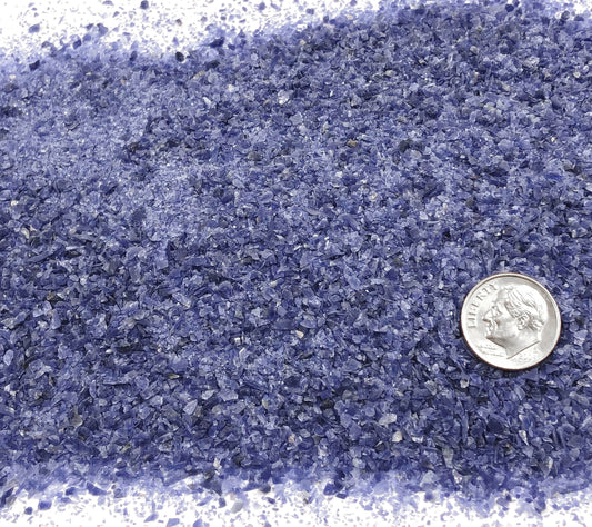 Crushed Royal Blue Sodalite (Grade A) from Brazil, Medium Crush, Sand Size, 2mm - 0.25mm