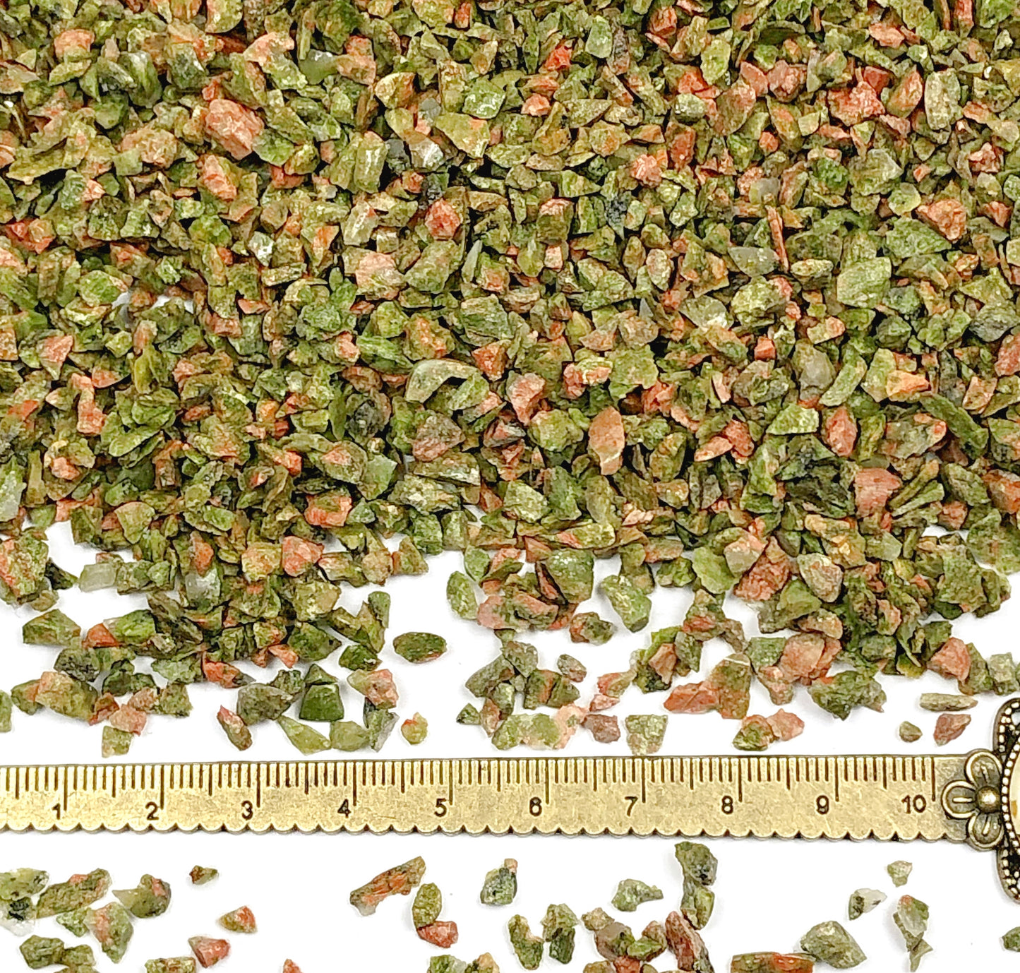 Crushed Green and Pink Unakite from South Africa, Coarse Crush, Gravel Size, 4mm - 2mm