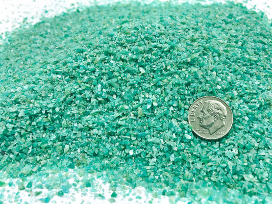Crushed Blue-Green Amazonite from Russia, Medium Crush, Sand Size, 2mm - 0.25mm